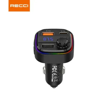 شاحن عربية متعدد الوظائف Recci 15W 15W مع FM موديل RQ08