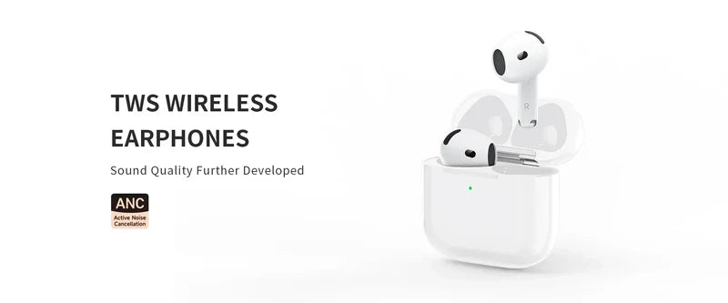 Recci G600C Pro Wireless Earbuds Active Noise Cancellation ANC Touch Control White سماعة Recci G600C Pro اللاسلكية إلغاء الضوضاء النشط ANC صوت نقي 13 مم شحن لاسلكي تحكم باللمس أبيض