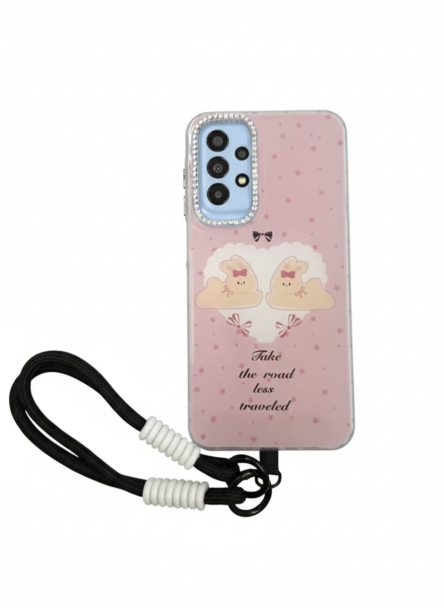 Mobile phone chain with adjustable cord and durable silicone - extra hands-free protection suitable for walking and travel