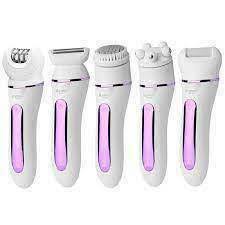 Kemei km- 7936 Electric Facial and Body Hair Remover for Women, Rechargeable, 5-in-1 Set
