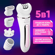 Kemei km- 7936 Electric Facial and Body Hair Remover for Women, Rechargeable, 5-in-1 Set