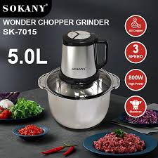 Sokany SK-7015N Stainless Steel Chopper – 5L, 800W