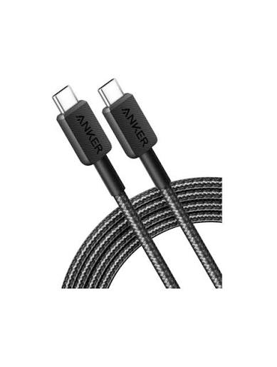 Anker 322 USB-C to USB-C Braided Fast-Charging Cable (3.3 ft / 1m, 60W).