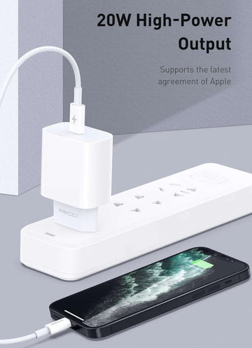 Recci RCT P01E Type C PD 3 0 Fast Travel Charger شاحن حائطي فائق السرعهpd بقوه 20 واط