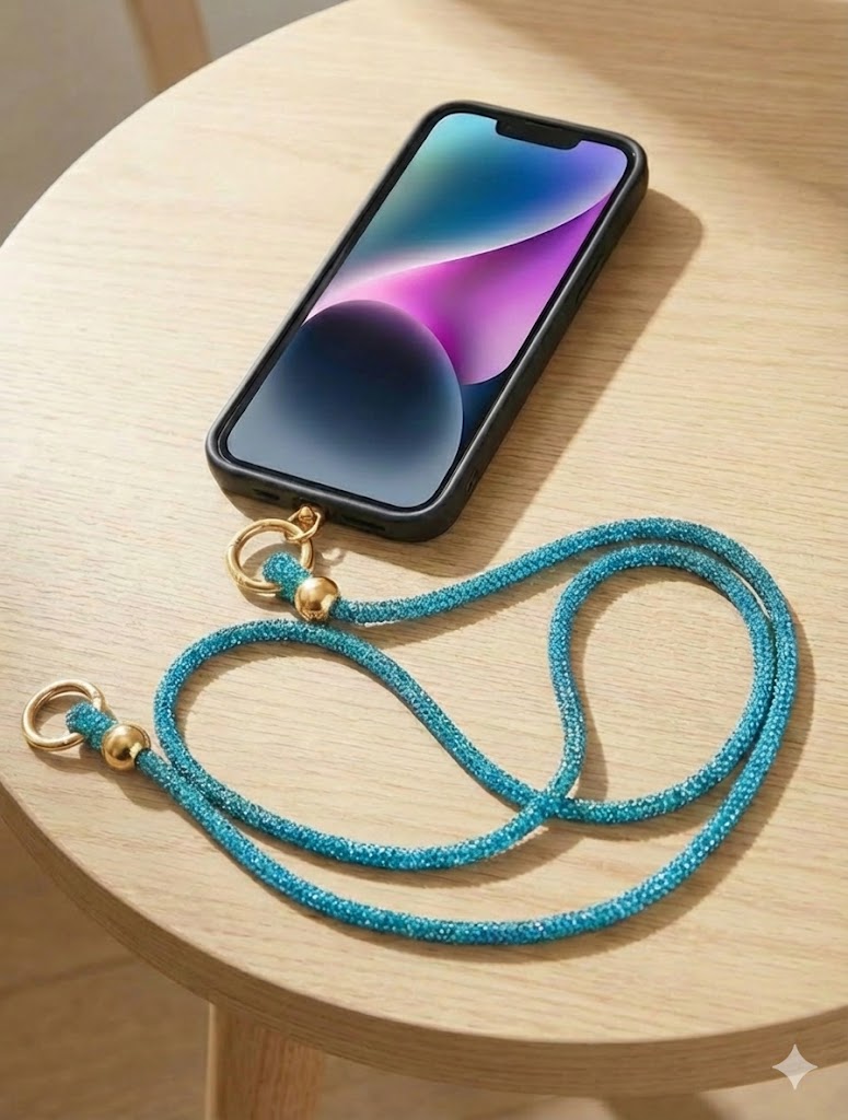 Phone Crossbody Lanyard, Crystal Phone Lanyard with Full Rhinestone Bling Glitter - 1.5 M